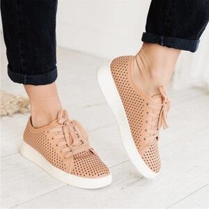 Miim Milo Sneakers in Beige Brick Perforated 7.5